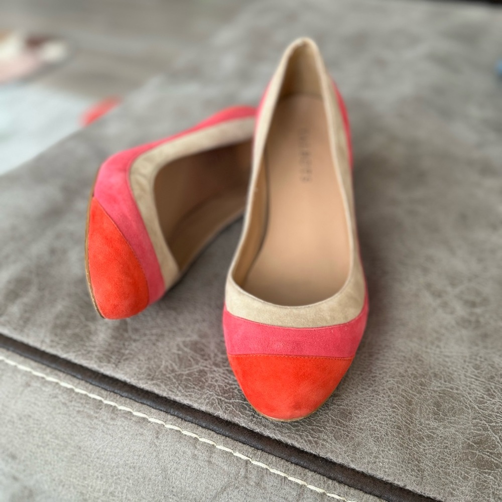 Talbots Leather Colorblock Suede Heels